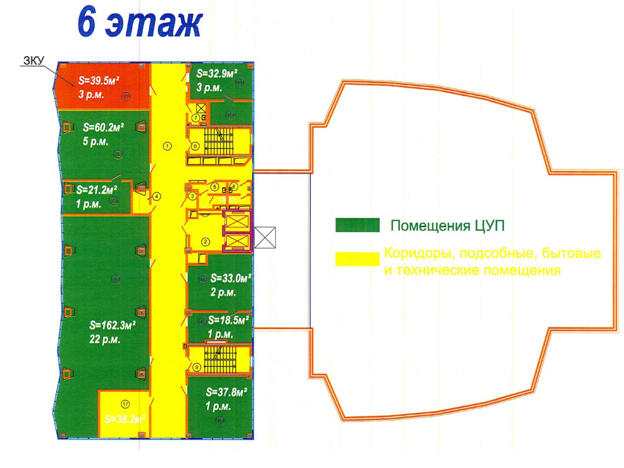 Проектное расположение помещений в здании Центра управления перевозками БЖД (Страница 6 из 9)